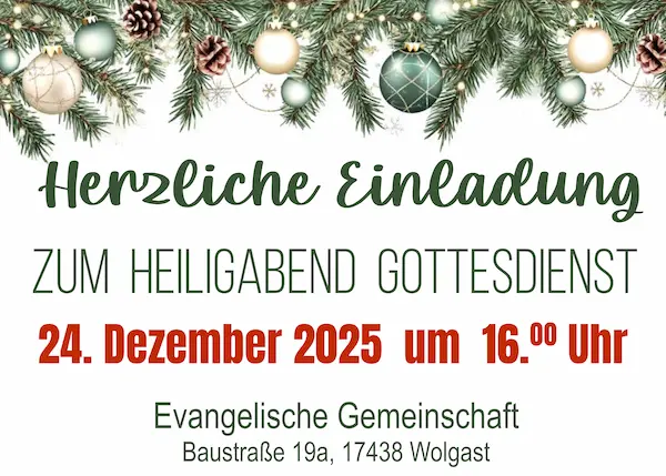 Vorschau zum verlinkten PDF-Flyer für die Weihnachtsfeier am Heiligabend 2025